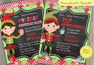 Elf On the Shelf Birthday Invitation Elf Invite Elf Girl or Boy Birthday Party by Bloomparties