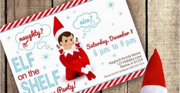 Elf On the Shelf Birthday Invitation Elf On the Shelf Inspired theme Do It Yourself Printable