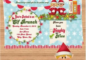 Elf On the Shelf Birthday Invitation Elf On the Shelf Party Invitations Christmas Decor and