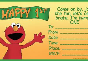 Elmo Birthday Invitations with Photo Free Printable Sesame Street 1st Birthday Invitations