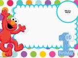 Elmo Birthday Invitations with Photo Free Sesame Street 1st Birthday Invitation Template Free