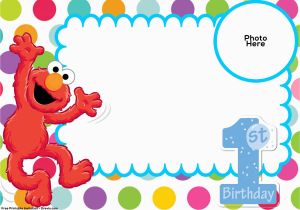 Elmo Birthday Invitations with Photo Free Sesame Street 1st Birthday Invitation Template Free