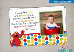 Elmo Birthday Thank You Cards Elmo Photo Thank You Note with Photo by Kellinichollsdesigns