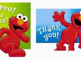 Elmo Birthday Thank You Cards Hooray for Elmo Invite Thank You Card Combo Partymart Com