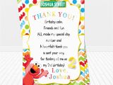 Elmo Birthday Thank You Cards Sesame Street Elmo Birthday Party Thank You Card
