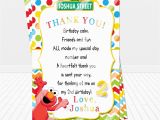 Elmo Birthday Thank You Cards Sesame Street Elmo Birthday Party Thank You Card