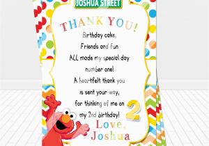Elmo Birthday Thank You Cards Sesame Street Elmo Birthday Party Thank You Card