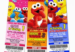 Elmo First Birthday Party Invitations Elmo Sesame Street Birthday Party Invitation Ticket 1st