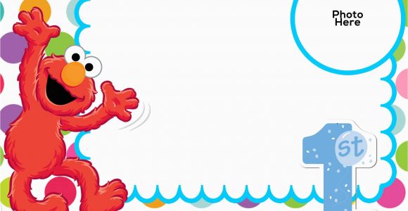 Elmo First Birthday Party Invitations Free Sesame Street 1st Birthday Invitation Template Free