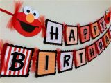 Elmo Happy Birthday Banner Elmo Birthday Banner Red orange Elmo Banner by