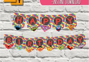 Elmo Happy Birthday Banner Elmo Bunting Elmo Banner Birthday Banner Elmo Birthday