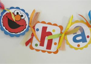 Elmo Happy Birthday Banner Elmo Sesame Street Birthday Banner with by Pocketfullofglitter