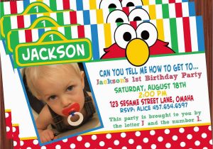 Elmo Photo Birthday Invitations Sesame Street Invitations On Pinterest Elmo Invitations