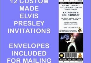 Elvis Birthday Invitations 12 Personalized Elvis Presley Party Invitations Birthday