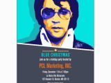 Elvis Birthday Invitations Elvis Blue Corporate Christmas Party Invitations Paperstyle