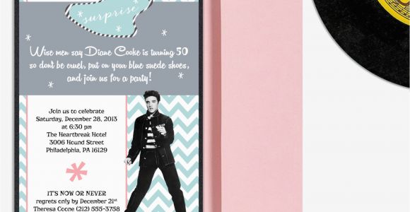 Elvis Birthday Party Invitations Elvis Presley Milestone Birthday Invitation Surprise Party