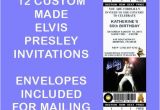 Elvis Presley Birthday Invitations 12 Personalized Elvis Presley Party Invitations Birthday
