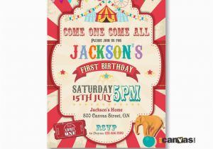 Emailable Birthday Cards Circus Birthday Invitation Boy Carnival Birthday by 800canvas