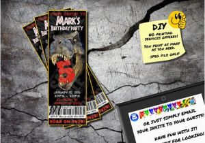 Emailable Birthday Cards Jurassic Park Invite Printable Birthday Ticket Emailable