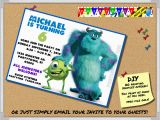 Emailable Birthday Cards Monsters Inc Invitation Printable Invite Emailable Invite