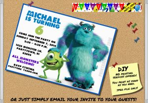 Emailable Birthday Cards Monsters Inc Invitation Printable Invite Emailable Invite