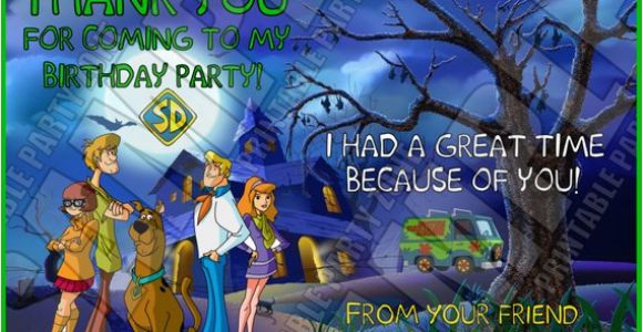 Emailable Birthday Cards Scooby Doo Thank You Birthday Card Note Printable Invite