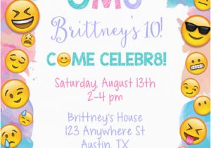 Emoji Birthday Card Template Emoji Birthday Party Invitations Kids Birthday