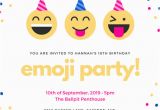 Emoji Birthday Card Template Purple Flowers Feminine 18th Birthday Party Invitation