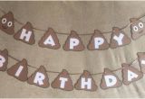 Emoji Happy Birthday Banner Printable Poop Emoji Happy Birthday Banner Can Be Personalized with A