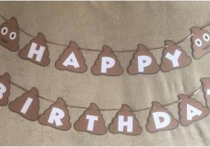 Emoji Happy Birthday Banner Printable Poop Emoji Happy Birthday Banner Can Be Personalized with A