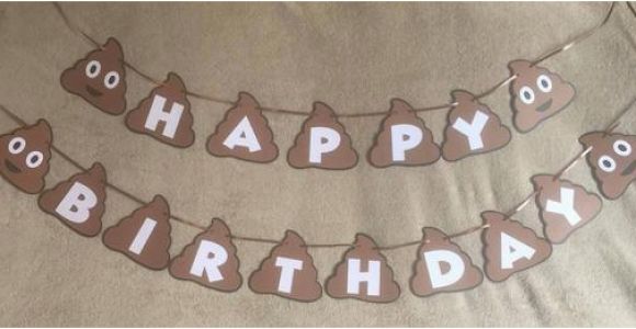 Emoji Happy Birthday Banner Printable Poop Emoji Happy Birthday Banner Can Be Personalized with A