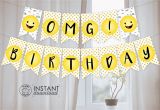 Emoji Happy Birthday Banner Printable Printable Diy Emoji Party Banner Birthday Party Graduation