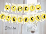 Emoji Happy Birthday Banner Printable Printable Diy Emoji Party Banner Birthday Party Graduation