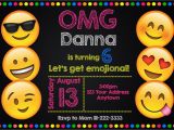 Emoticons Birthday Invitations Emoji Emoticon Birthday Party Invitations Personalized