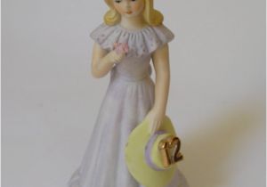 Enesco Birthday Girl Figurines Vintage 1981 Enesco Growing Up Birthday Girl Figurine Age 12
