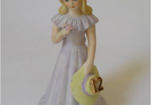 Enesco Growing Up Birthday Girl Vintage 1981 Enesco Growing Up Birthday Girl Figurine Age 12