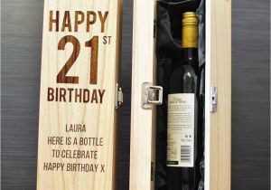 Engraved 21st Birthday Gifts for Him Happy 21st Birthday Personalised Wine Box