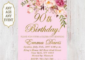 Etsy 90th Birthday Invitations Best 25 90th Birthday Invitations Ideas On Pinterest 50