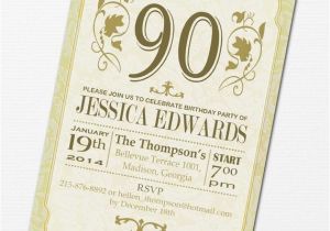 Etsy 90th Birthday Invitations Items Similar to 90th Birthday Invitation Diy Printable