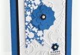 Etsy Birthday Cards for Her Handmade Birthday Card Royal Blue and Black Floral 2