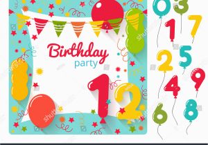 Evite Birthday Cards Vector Birthday Party Invitation Card Design Stock Vector