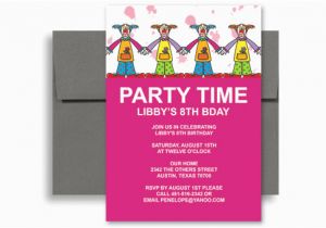 Example Of A Birthday Invitation Children Clowns Party Birthday Invitation Examples 5×7 In