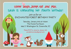 Example Of A Birthday Invitation Glory Girl Art A Woodland Fairy Birthday Party