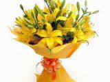 Exotic Birthday Flowers 10 Yellow Lillies Exotic Flower Bouquet Myflowergift