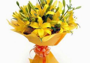 Exotic Birthday Flowers 10 Yellow Lillies Exotic Flower Bouquet Myflowergift