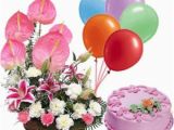 Exotic Birthday Flowers Exotic Arrangement Of Lilies Carnations and Anthuriums