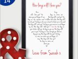 Experience Birthday Gifts for Husband How Long Will I Love You Romantic Personalised Birthday