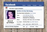 Facebook Birthday Invites Photo Personalised Facebook themed Birthday Invitations