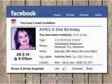 Facebook Birthday Invites Photo Personalised Facebook themed Birthday Invitations