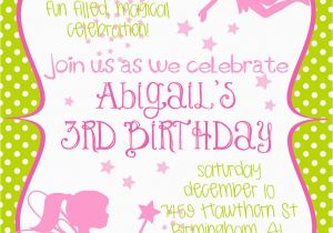 Fairy Birthday Invitation Wording Fairy Princess Birthday Party Invitation In by